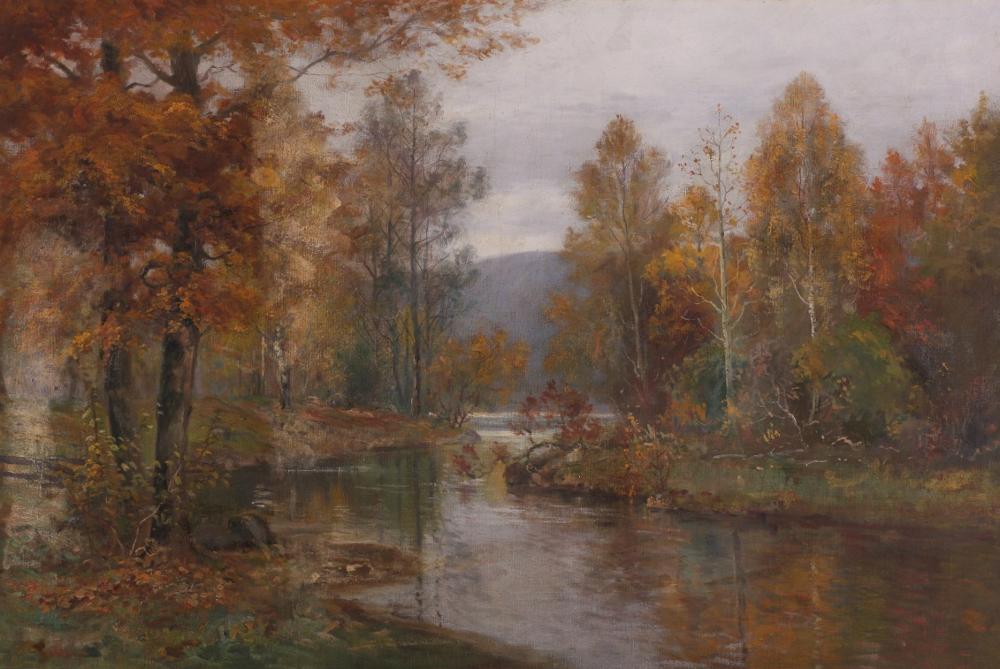 Landscape with Water (Landskap med vann), vintage artwork by Andreas Singdahlsen, 12x8" (A4) Poster
