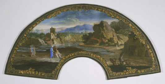 Capriccio with Figures in a Landscape, vintage artwork by Marco Ricci, 12x8" (A4) Poster