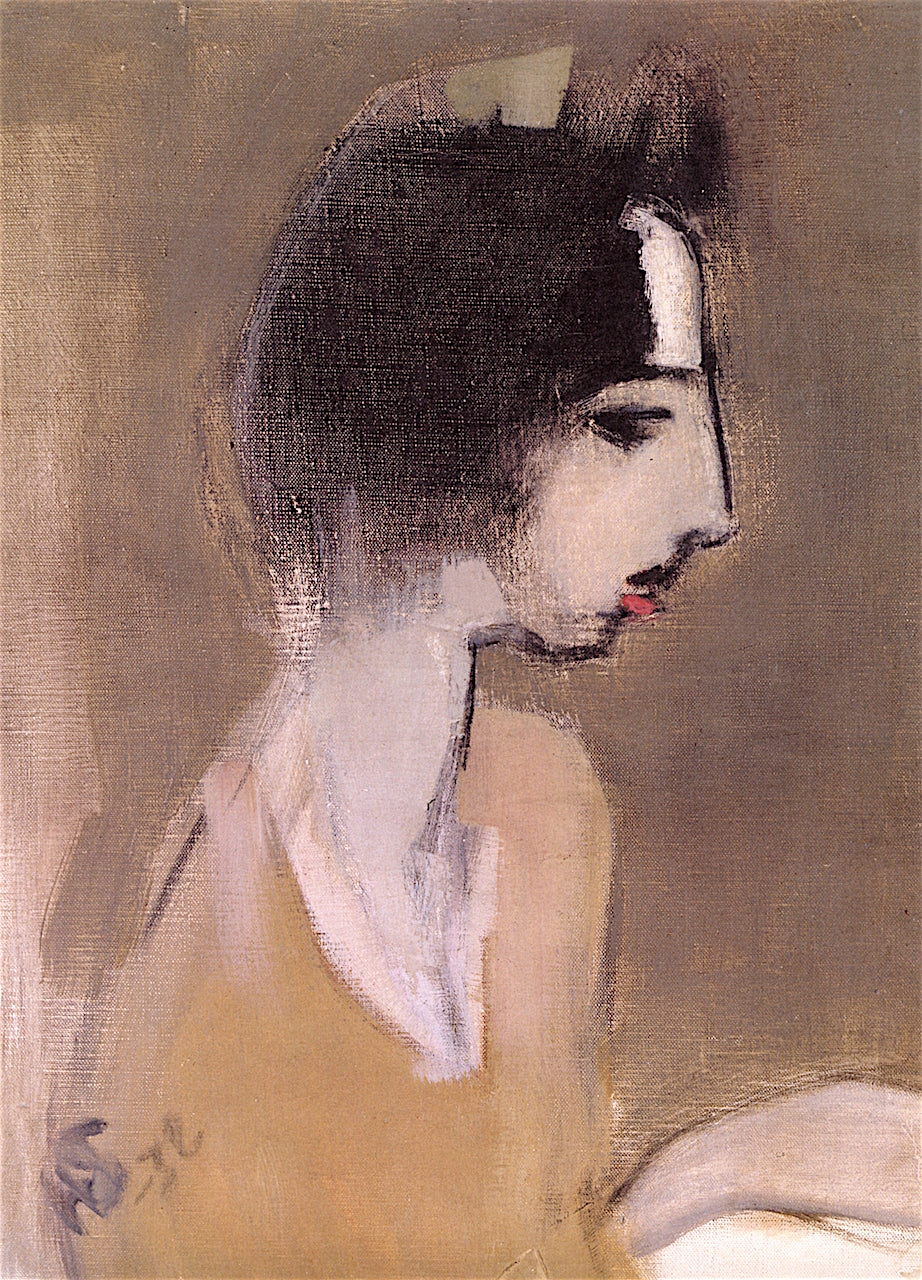Profile of a Woman (after Memory), vintage artwork by Helene Schjerfbeck, 12x8" (A4) Poster