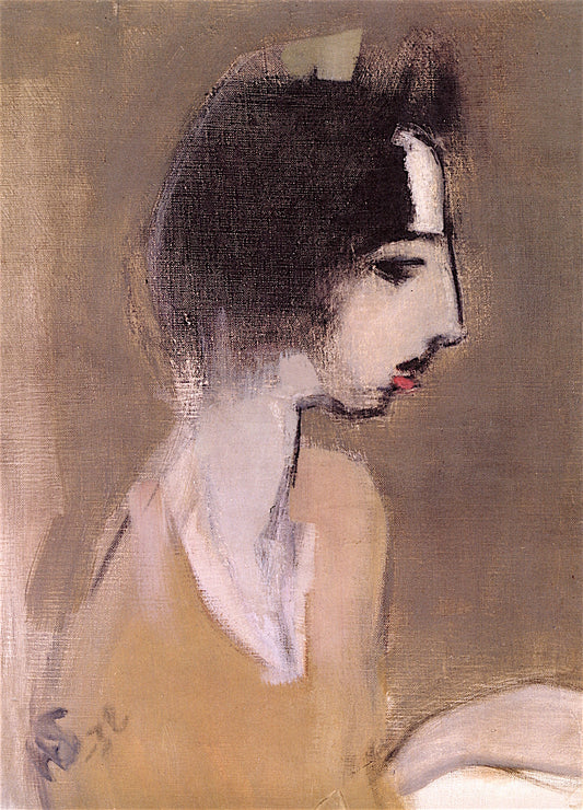 Profile of a Woman (after Memory), vintage artwork by Helene Schjerfbeck, 12x8" (A4) Poster