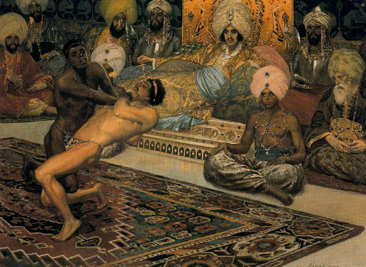 Amusements of Sultan Selim, vintage artwork by Adolfo Lozano Sidro, 12x8" (A4) Poster