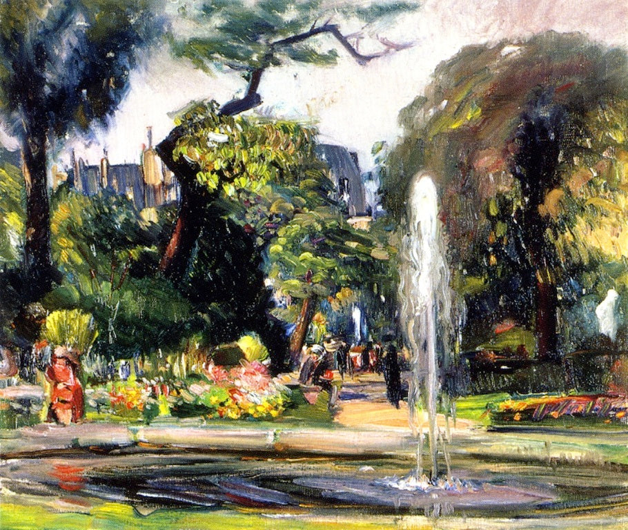 Luxembourg Gardens. Paris, vintage artwork by Joseph Kleitsch, 12x8" (A4) Poster
