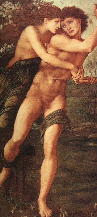 Phyllis and DemophoÃ¶n, vintage artwork by Sir Edward Burne-Jones, 12x8" (A4) Poster