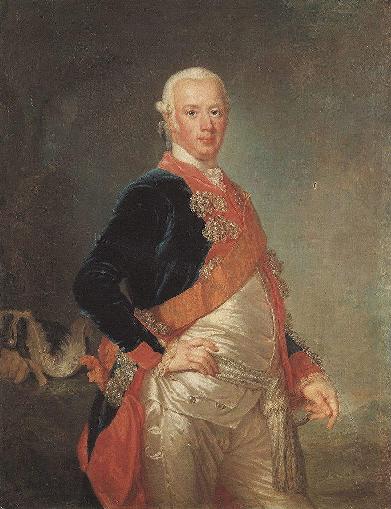 Friedrich Wilhelm II of Prussia, vintage artwork by Anna Dorothea Therbusch, 12x8" (A4) Poster
