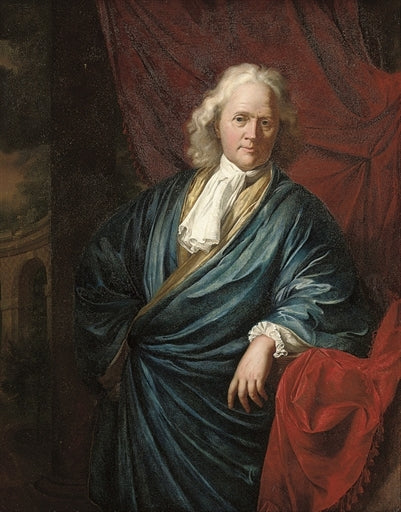 Portrait of a Gentleman in a Blue Robe, vintage artwork by Adriaen van der Werff, 12x8" (A4) Poster