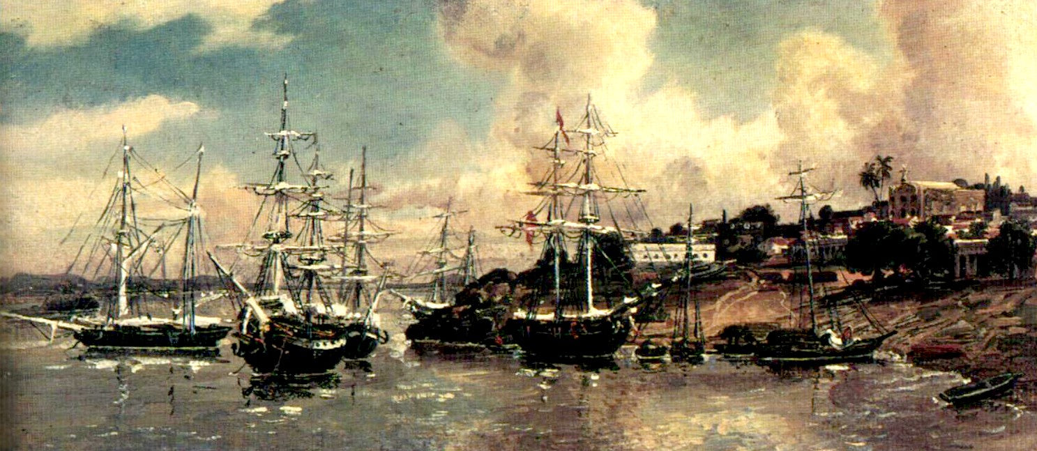 Angostura Harbour, vintage artwork by Ferdinand Konrad Bellermann, A3 (16x12") Poster Print