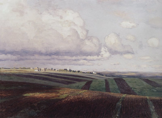 Before the Thunderstorm, vintage artwork by Nikolai Nikanorovich Dubovskoy, 12x8" (A4) Poster