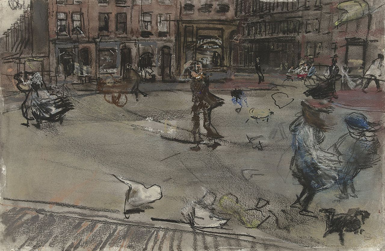 Gust of Wind, vintage artwork by Isaac Israels, 12x8" (A4) Poster