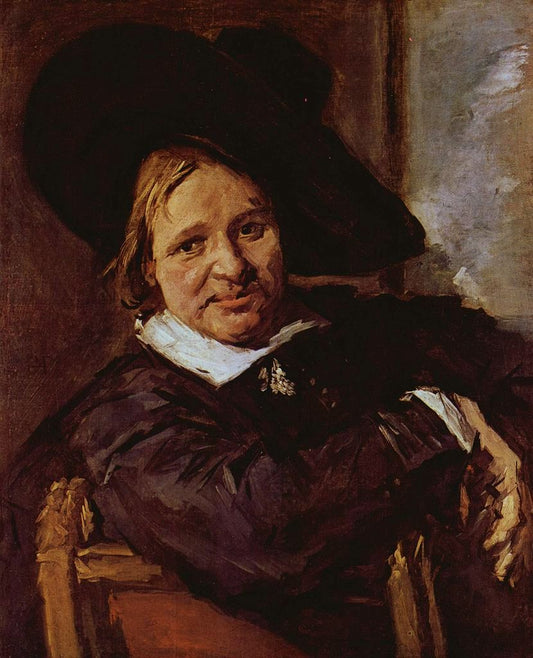 Man with a Wide Rimmed Hat, vintage artwork by Frans Hals, 12x8" (A4) Poster