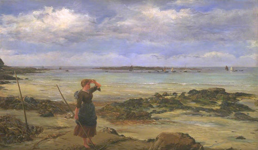 The Seaweed Raker, vintage artwork by James Clarke Hook, R.A., A3 (16x12") Poster Print