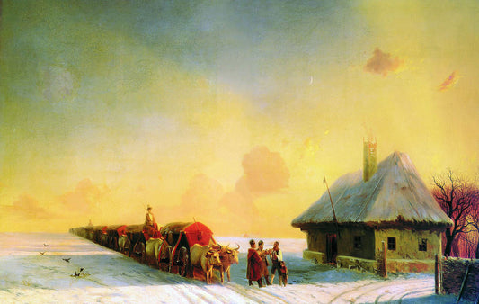 Chumaks in Ukraine, vintage artwork by Ivan Constantinovich Aivazovsky, A3 (16x12") Poster Print