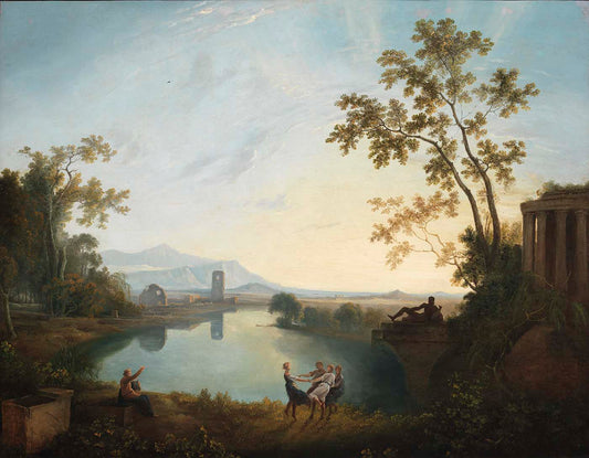 Apollo and the Seasons (Classical Landscape), vintage artwork by Attributed to Richard Wilson, R. A., 12x8" (A4) Poster