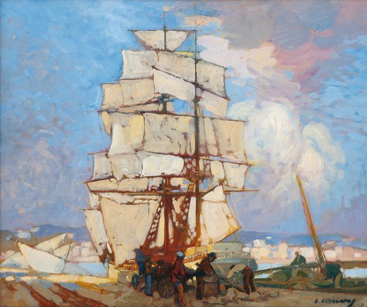 In the Harbor of Algiers by Léon Cauvy,16x12(A3) Poster