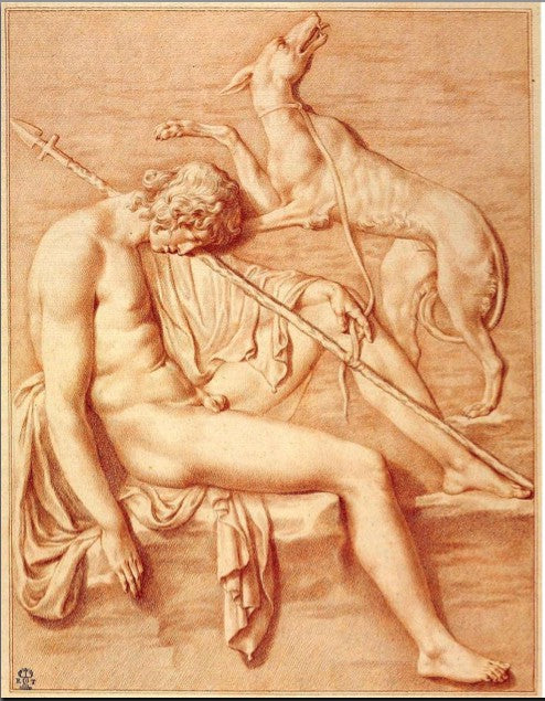Endymion on Mount Latmos, vintage artwork by Pompeo Batoni, 12x8" (A4) Poster