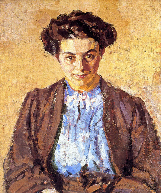 The Blue Blouse, vintage artwork by Harold Gilman, 12x8" (A4) Poster