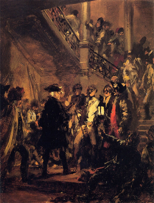 Good Evening, Gentlemen! (sketch), vintage artwork by Adolph von Menzel, A3 (16x12") Poster Print