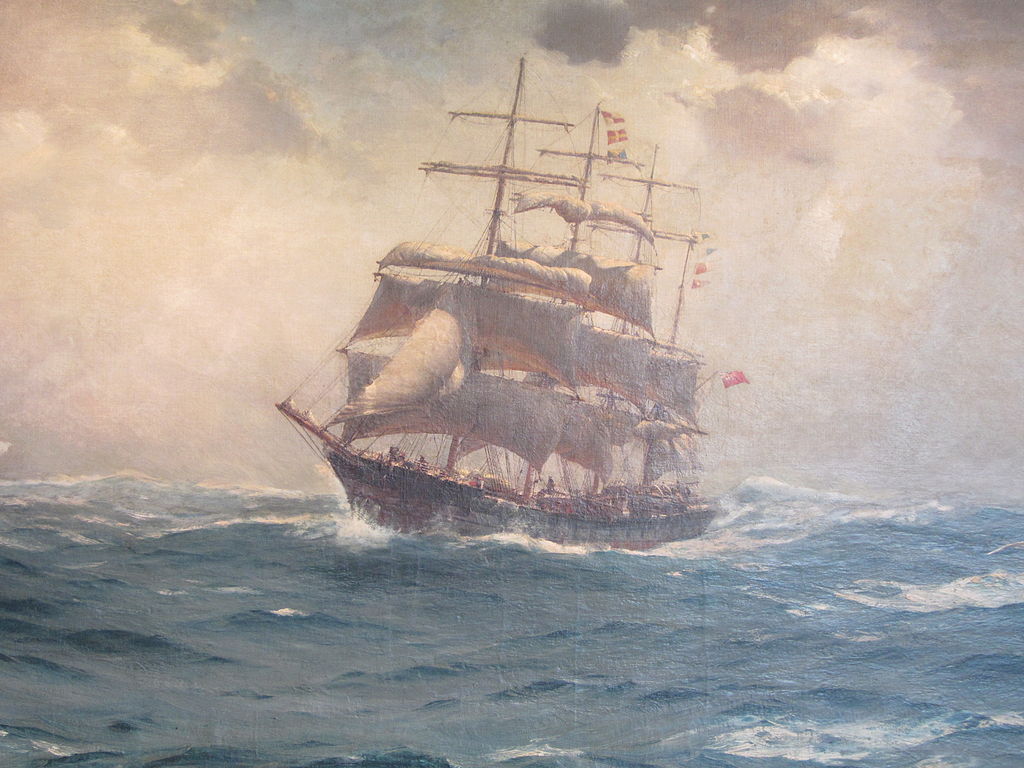 The Gale Beaking, vintage artwork by Thomas Jacques Somerscales, 12x8" (A4) Poster