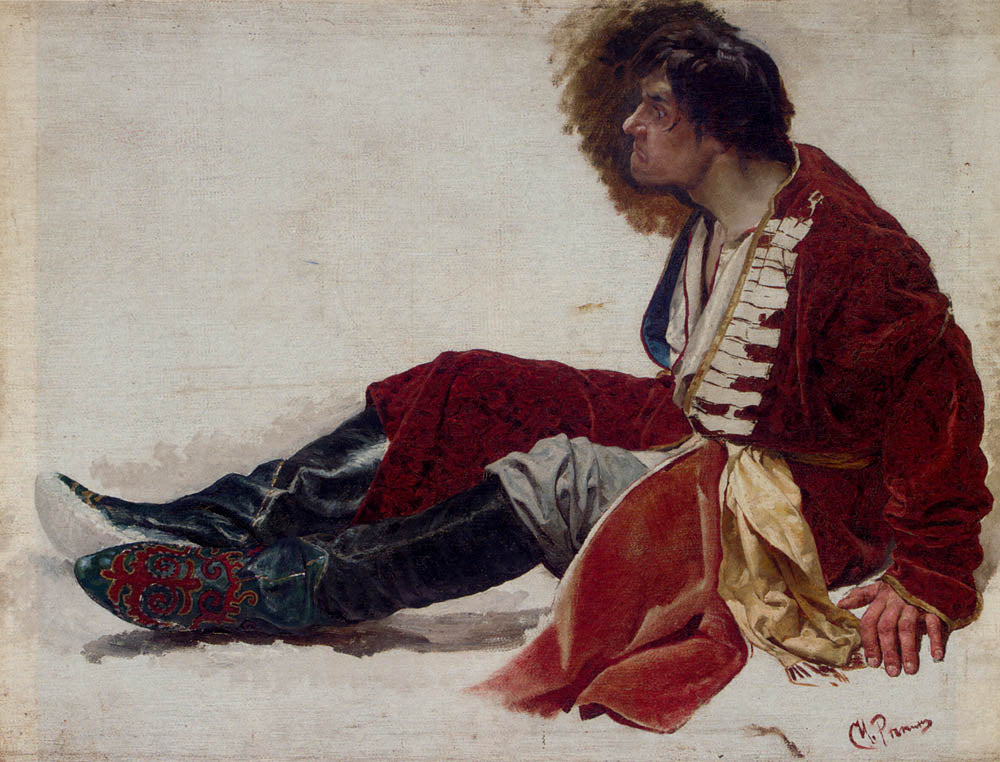 A Bemused Moment, vintage artwork by Ilia Efimovich Repin, 12x8" (A4) Poster