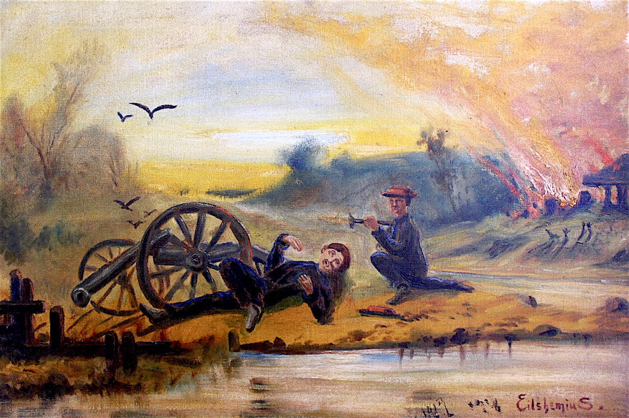 Burning Houses by Louis M. Eilshemius,A3(16x12")Poster