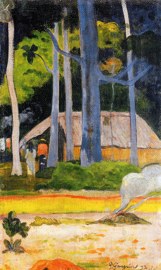Cabin under the Trees, vintage artwork by Paul Gauguin, 12x8" (A4) Poster