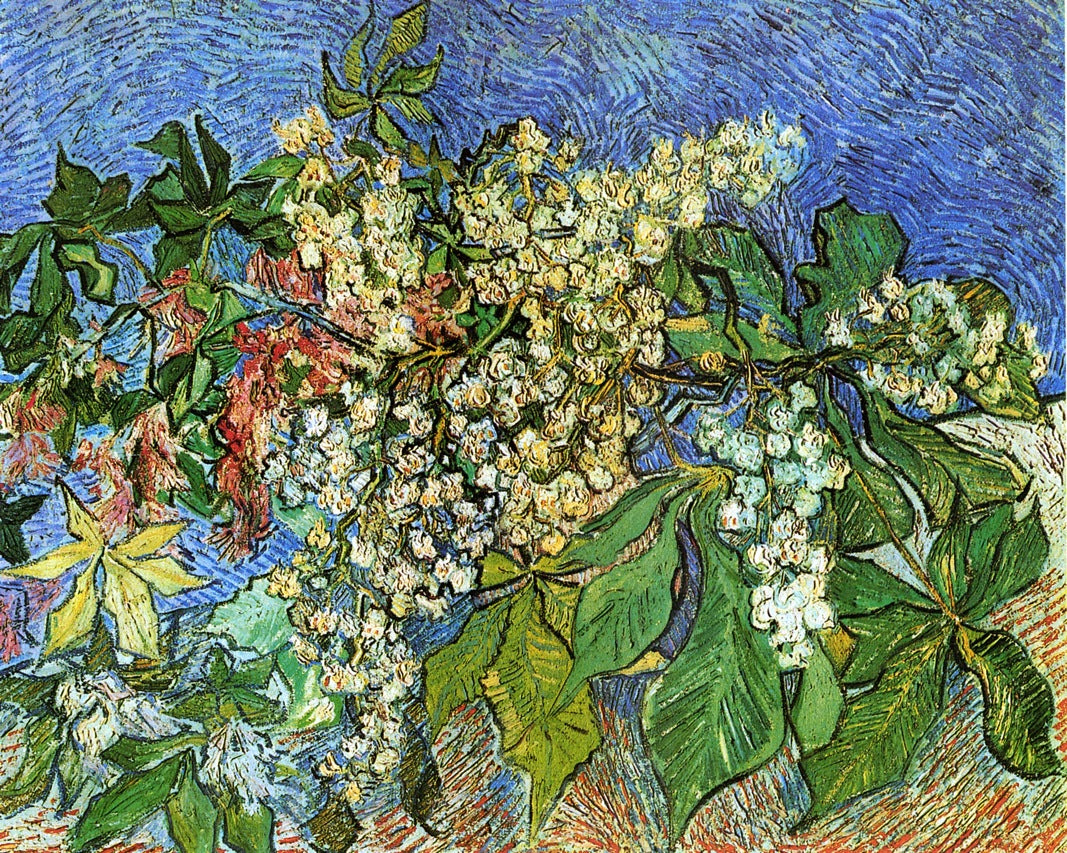 Blossoming Chestnut Branches, vintage artwork by Vincent van Gogh, 12x8" (A4) Poster