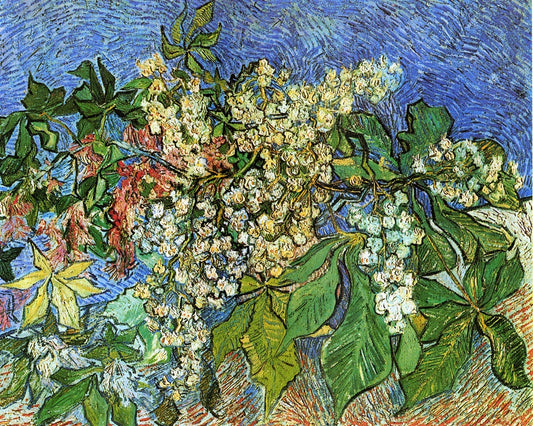 Blossoming Chestnut Branches, vintage artwork by Vincent van Gogh, 12x8" (A4) Poster