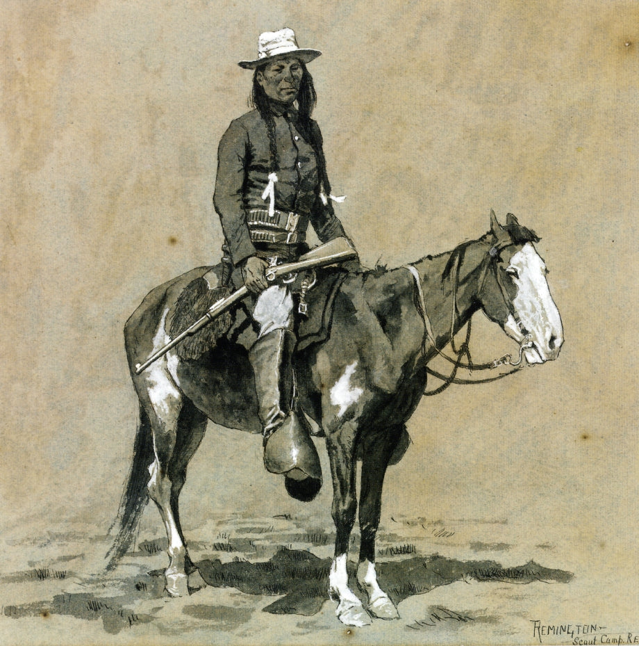 Indian Scout at Fort Reno by Frederic Remington,A3(16x12")Poster