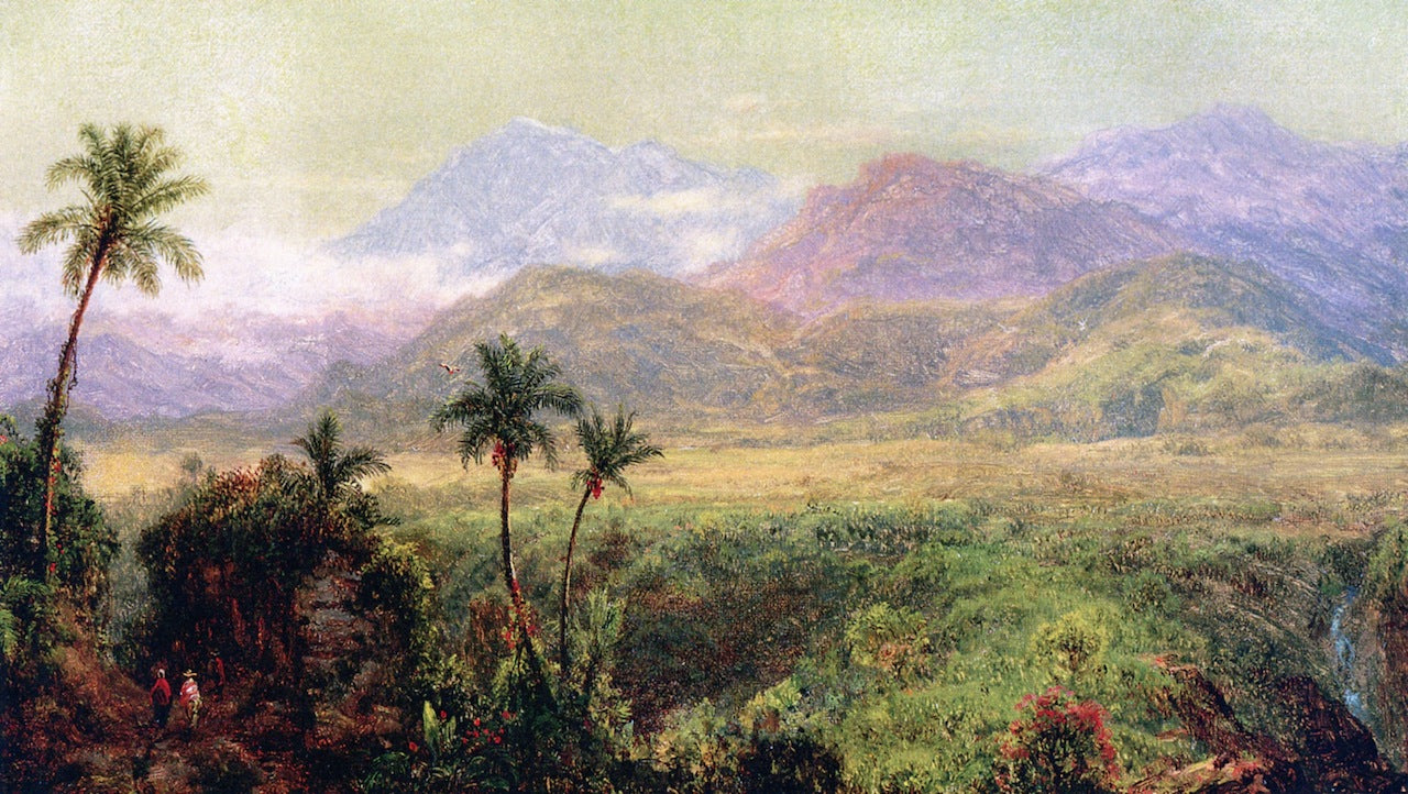 South American Scene, vintage artwork by Louis Remy Mignot, 12x8" (A4) Poster