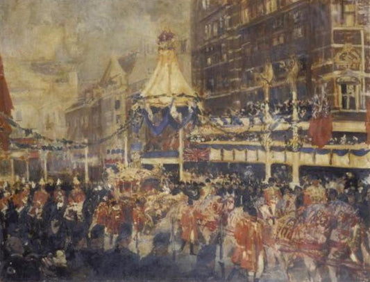 The Coronation in London, vintage artwork by Jacques-Émile Blanche, 12x8" (A4) Poster