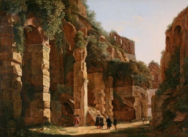 Inside the Colosseum, vintage artwork by Franz Ludwig Catel, 12x8" (A4) Poster