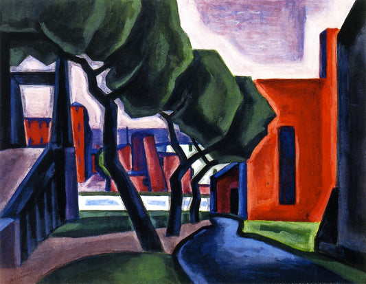 Approach of Night (Hoboken), vintage artwork by Oscar Bluemner, 12x8" (A4) Poster