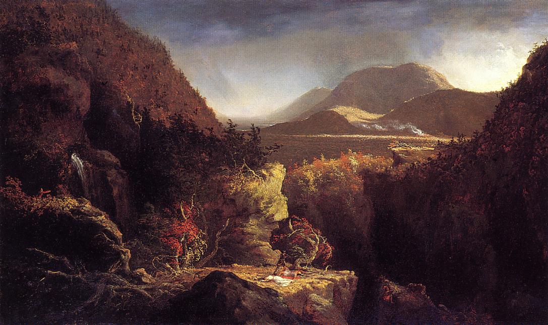 Landscape with Figures;, vintage artwork by Alexander Helwig Wyant, 12x8" (A4) Poster