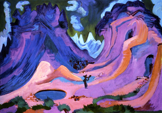Die Amselfuh, vintage artwork by Ernst Ludwig Kirchner, 12x8" (A4) Poster