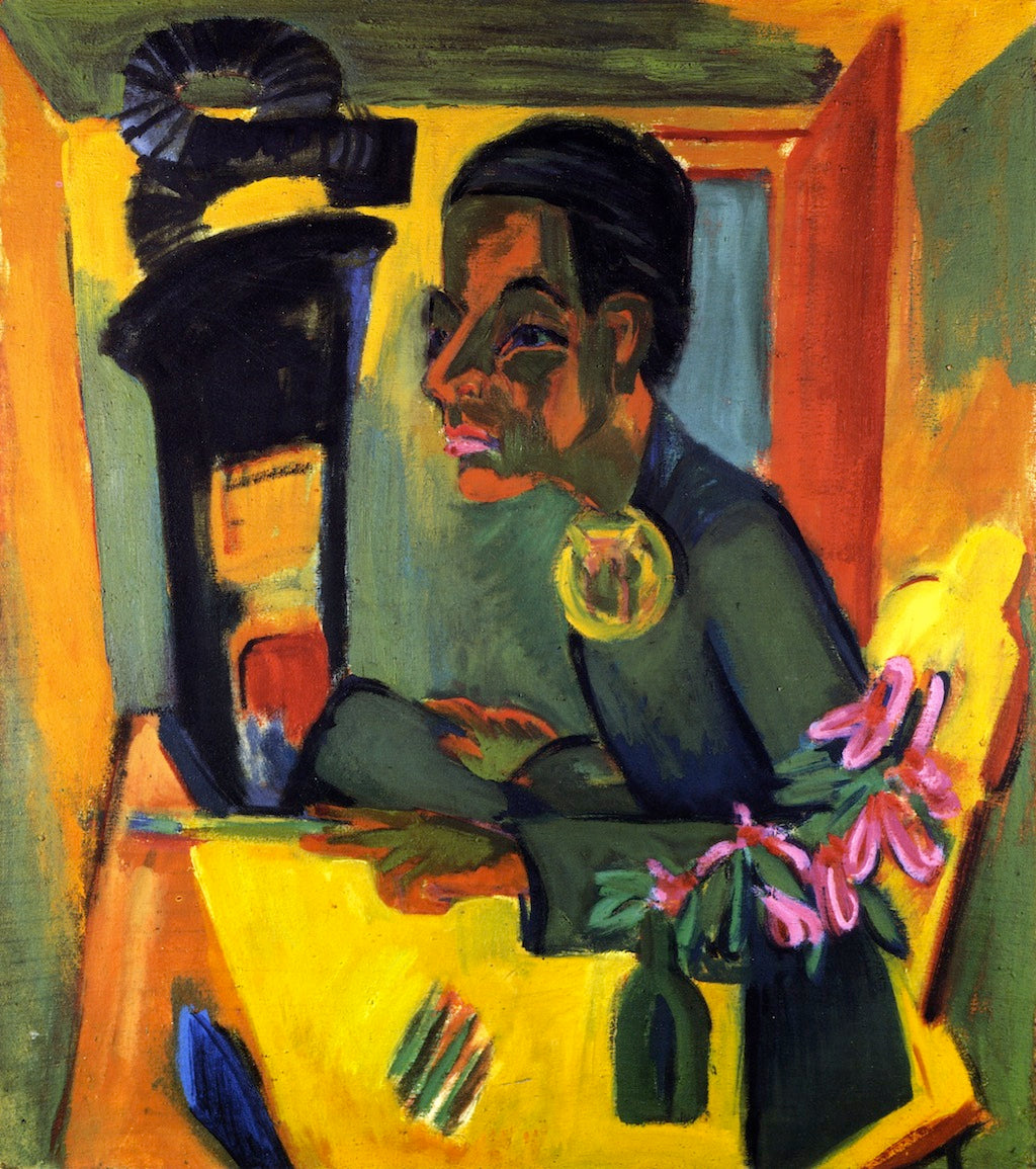 Der Maler, Selbstporträt, vintage artwork by Ernst Ludwig Kirchner, 12x8" (A4) Poster