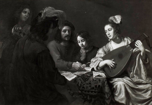 Musical party, vintage artwork by Gerard van Kuijl, 12x8" (A4) Poster
