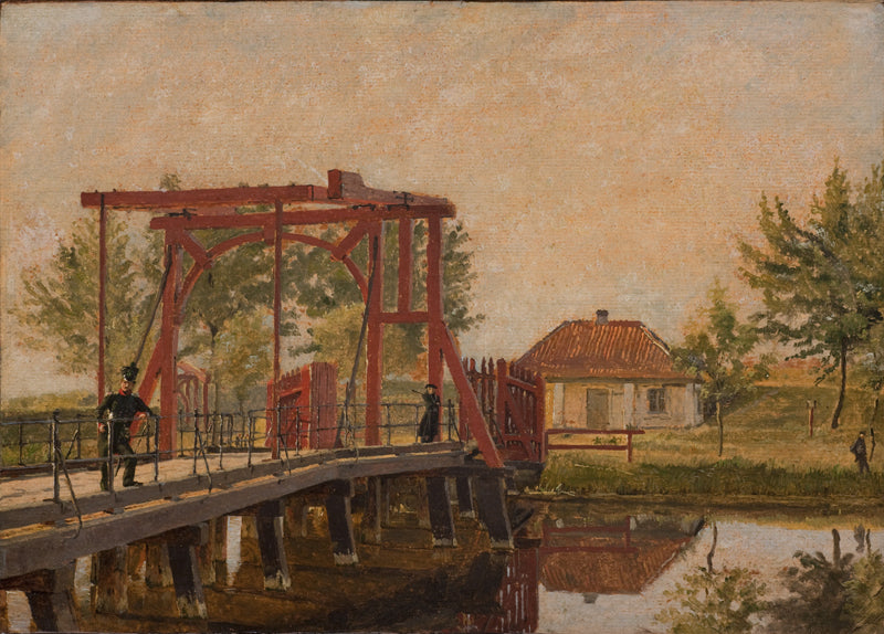 The Northern Drawbridge to the Citadel in Copenhagen, vintage artwork by Christen Købke, A3 (16x12") Poster Print