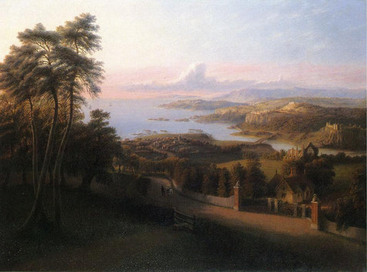 Sunset in a Rural Landscape, vintage artwork by George Harvey, A3 (16x12") Poster Print