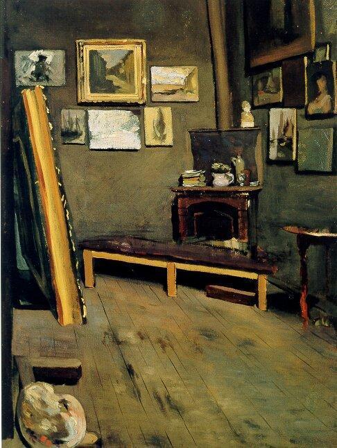 Studio of the Rue Visconti, vintage artwork by Jean Frederic Bazille, 12x8" (A4) Poster