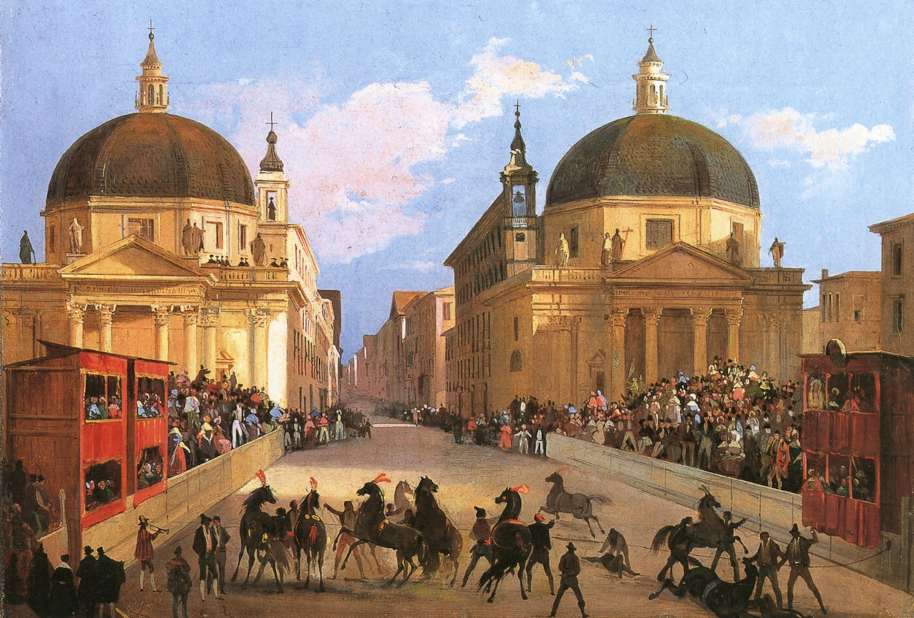 The Race of the Berbers, vintage artwork by Ippolito Caffi, A3 (16x12") Poster Print