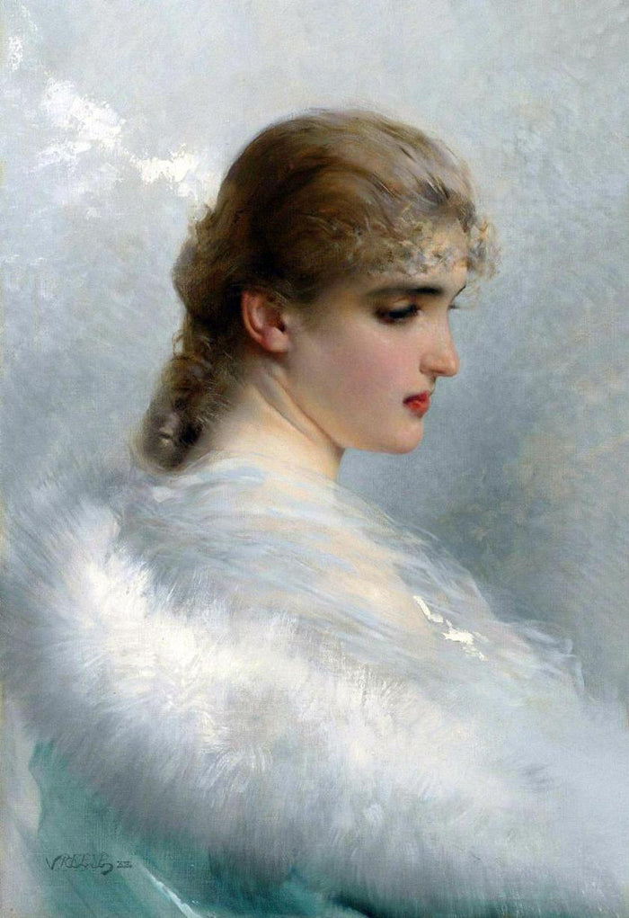 Portrait of a Young Beauty by Vittorio Matteo Corcos,A3(16x12