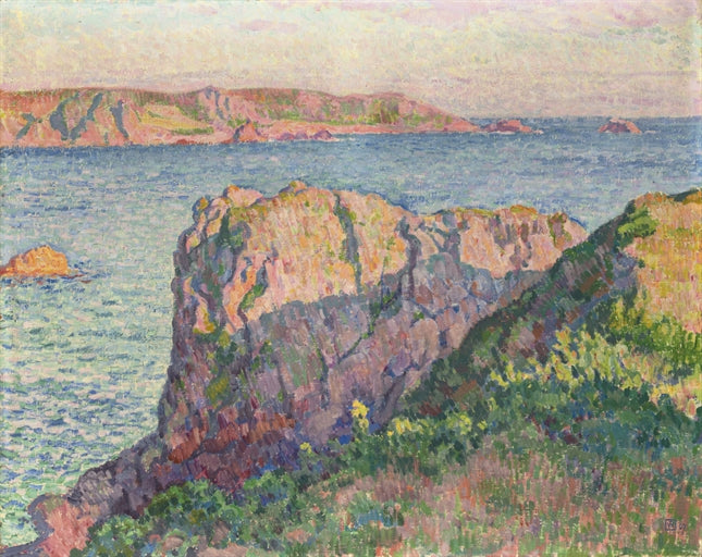 Cliffs on the Bank of a Sea by Theo van Rysselberghe,A3(16x12")Poster
