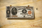 'Oeil Still Life with Dollar Bill and Fly by Victor Dubreuil,16x12(A3) Poster