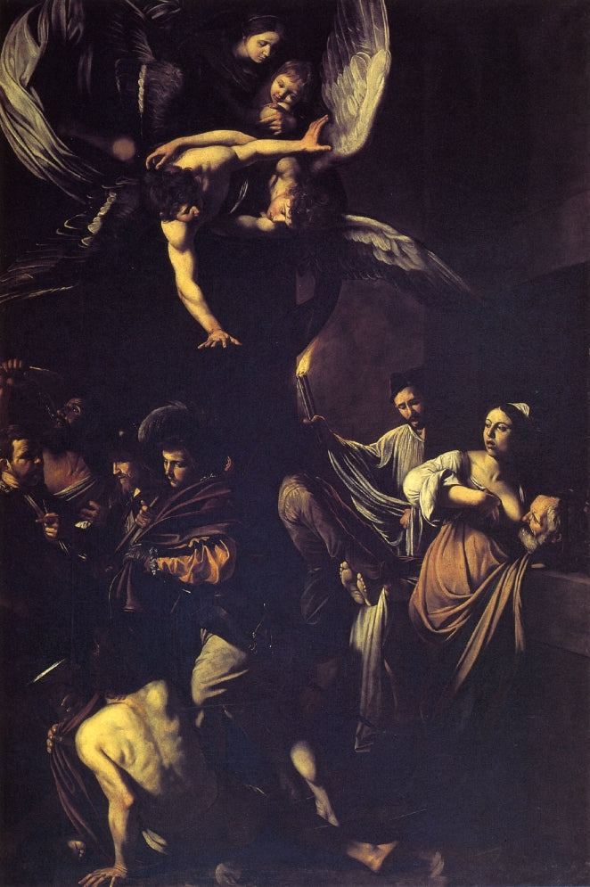 Seven Works of Mercy, vintage artwork by Caravaggio, 12x8" (A4) Poster