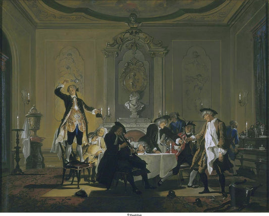 Rumor erat in casa, vintage artwork by Cornelis Troost, 12x8" (A4) Poster