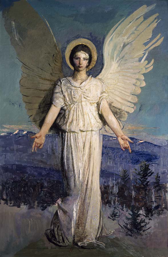 Monadnock Angel, vintage artwork by Abbott Handerson Thayer, 12x8" (A4) Poster