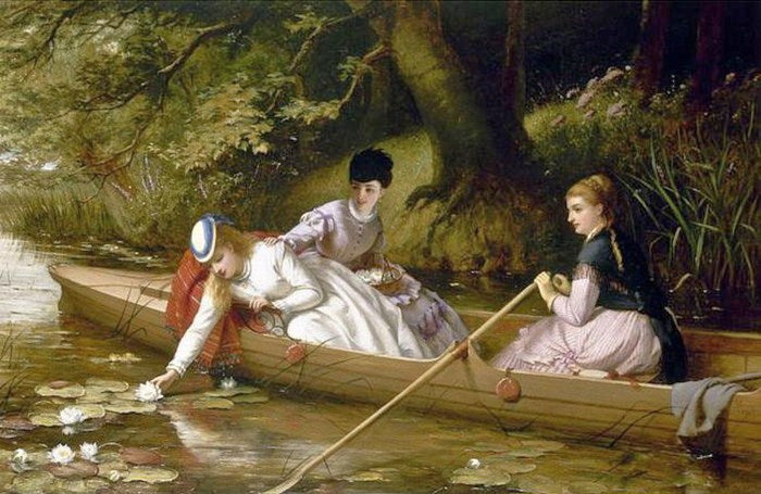 Thames Lilies, vintage artwork by Thomas Brooks, A3 (16x12") Poster Print