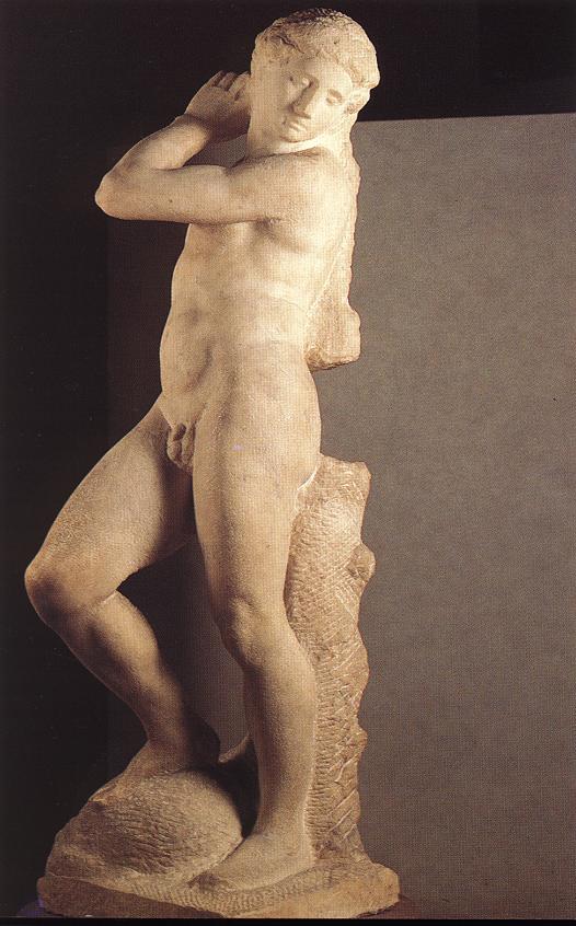 David/Apollo, vintage artwork by Michelangelo, A3 (16x12