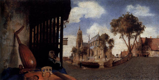 View of the City of Delft, vintage artwork by Carel Fabritius, 12x8" (A4) Poster