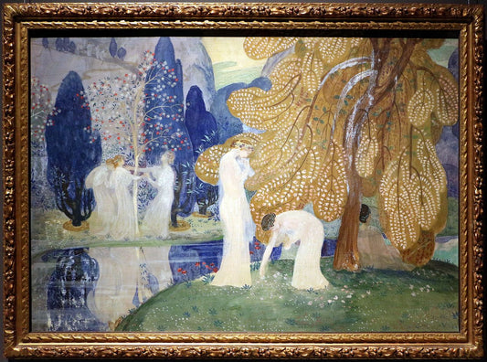 Dancing Nymphs, vintage artwork by Constant Montald, 12x8" (A4) Poster