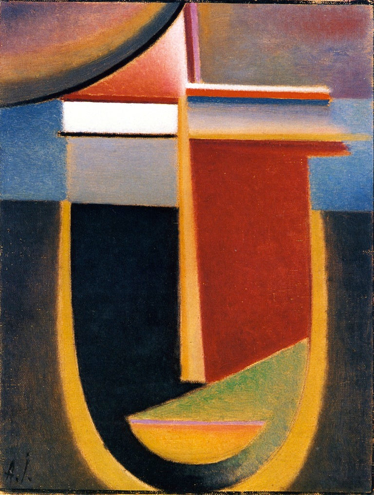 Abstract Head: Inner Vision 'Memory of a White Flower', vintage artwork by Alexei von Jawlensky, 12x8" (A4) Poster